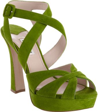 Miu Miu Criss Cross Ankle Strap Sandal - Lyst