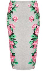 Topshop Pixel Flower Tube Skirt