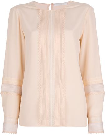 Chloé Broderie Anglaise Detail Blouse - Lyst