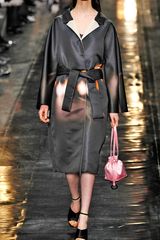 Carven Blurry Headlight Print Satin Oversize Coat