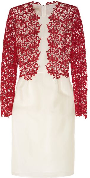 Giambattista Valli Floral-Lace and Silk-Organza Dress - Lyst