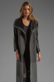 Mason by Michelle Mason Dual Tone Coat in Charcoalgrey - Lyst