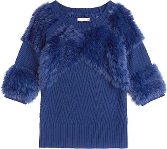 Matthew Williamson Chevron Rabbit Knit Oversize Jumper - Lyst