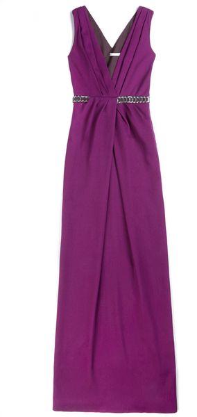 Matthew Williamson Winter Crepe Twisted Drape Column Gown - Lyst