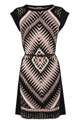 Oasis Aztec Print Tshirt Dress