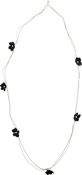 Reiss Lucia Leather Flower Long Chain Necklace - Lyst