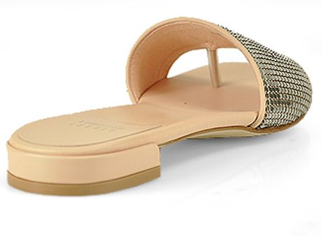 stuart weitzman silver flat sandals