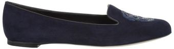 Alexander McQueen Navy Suede Sequin Skull Slippers - Lyst