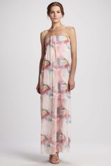 Alice + Olivia Kiernan Floral Strapless Maxi Dress