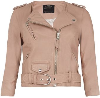 AllSaints Cropped Felton Biker Jacket - Lyst