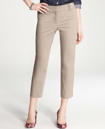 Ann Taylor Curvy Cotton Sateen Cropped Pants - Lyst