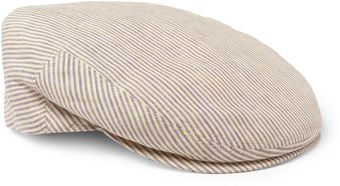 Borsalino Striped Linen Flat Cap - Lyst