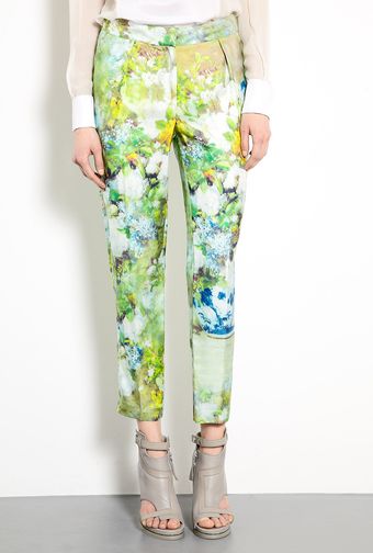 By Malene Birger Nallie Silk Printed Trousers - Lyst