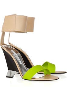 Diane Von Furstenberg Elan Leather and Rubber Wedges - Lyst