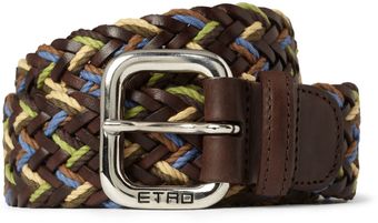 Etro Woven Leather and Cotton Belt - Lyst