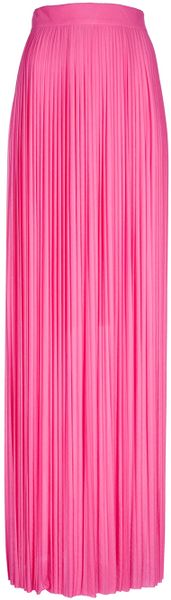 pink pleated maxi skirts