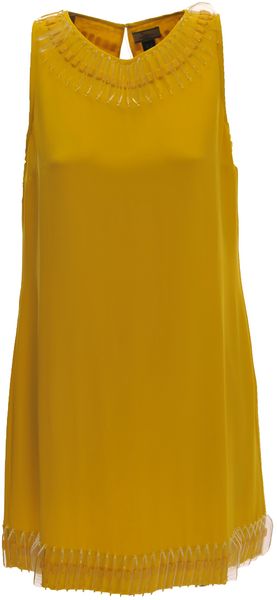 Issa Embellished Silk Crepe De Chine Shift Dress in Saffron - Lyst