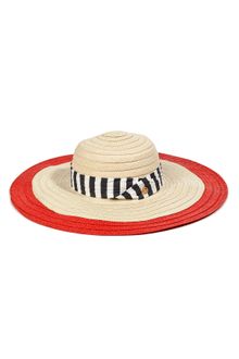 Juicy Couture Coral Gloss Wide Brim Straw Sun Hat - Lyst