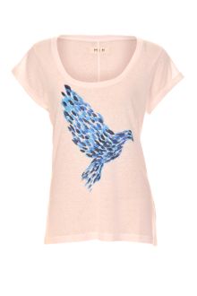 MiH Jeans The Scoop Neck Tee Wave Print Dove - Lyst