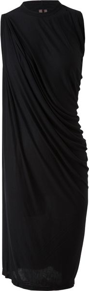 Rick Owens Draped Stretchjersey Dress - Lyst