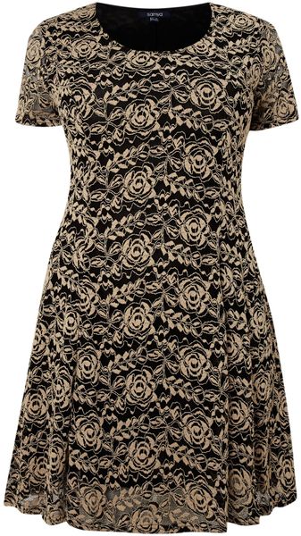 Samya Crochet Skater Dress - Lyst