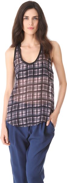 3.1 Phillip Lim Napped Plaid Combo Tank - Lyst