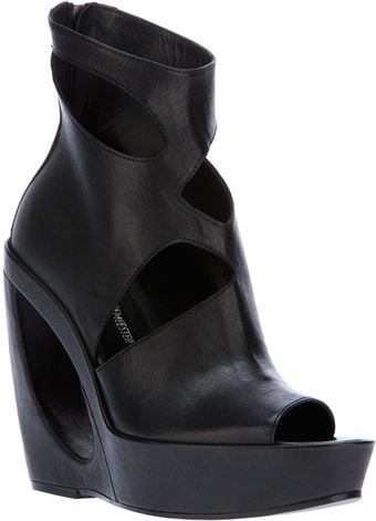 Ann Demeulemeester Cutout Wedge Boot - Lyst