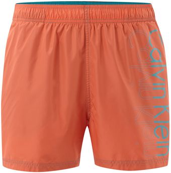 Calvin Klein Placement Logo Swim Short - Lyst
