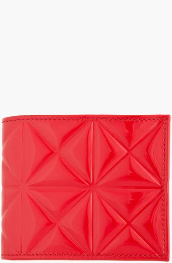 Gareth Pugh Red Patent Leather Geometric Embossed Wallet - Lyst