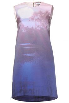 Victoria, Victoria Beckham Digital Print Duchess Satin Dress - Lyst