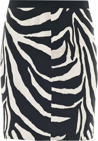 DKNY Zebraprint Pencil Skirt - Lyst