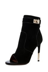 Givenchy Dunke Suede Nappa Shark Lock Bootie in Black