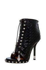 Givenchy Zac Woven Open Toe Bootie in Black