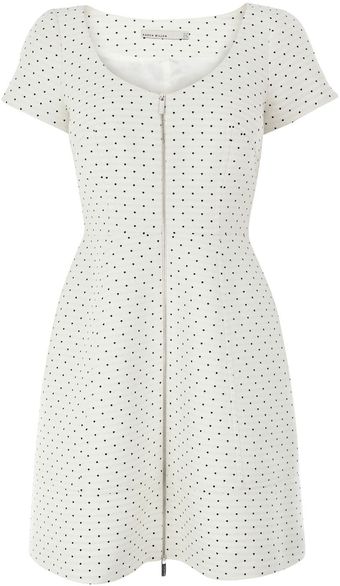 Karen Millen Polka Dot Jacquard Collection Dress - Lyst