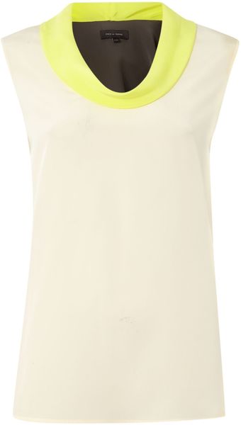 Pied A Terre Colour Block Cowl Silk Top - Lyst