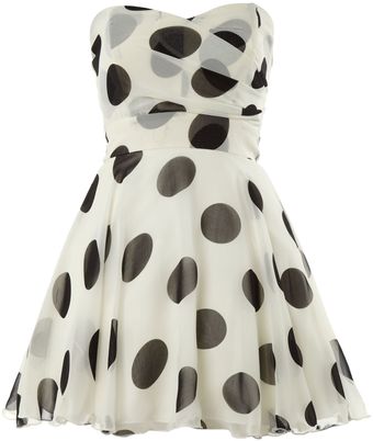 Tfnc Polka Dot Bandeau Dress - Lyst