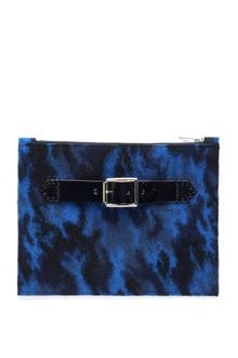 Christopher Kane Bonded Leather Buckle Clutch in Blue - Lyst