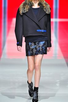 Christopher Kane Cropped Wool Jacket with Fur Trim - Lyst