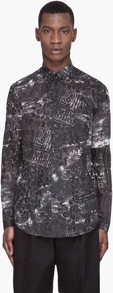 Damir Doma Black and Grey Sycion Patterned Shirt - Lyst