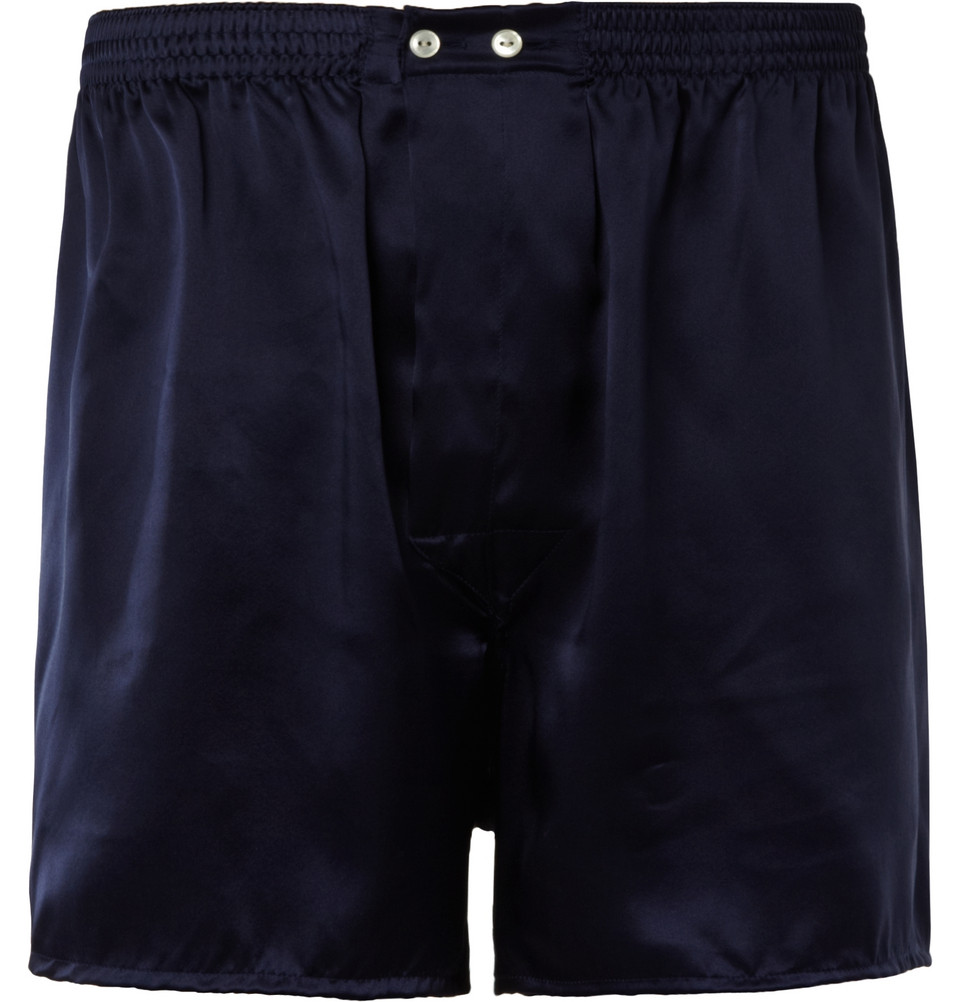 Derek Rose Charlie Silksatin Boxer Shorts in Blue for Men Lyst