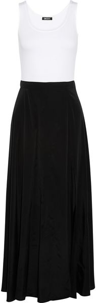 DKNY Color-Block Stretch-Jersey and Stretch-Silk Dress - Lyst