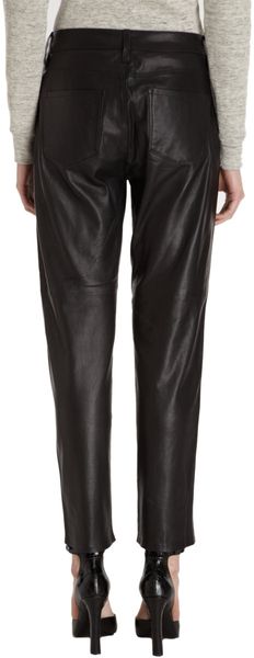 J Brand Leather Boyfriend Pant - Lyst
