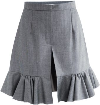 J.W. Anderson Birds Eye Wool Ruffle Shorts - Lyst
