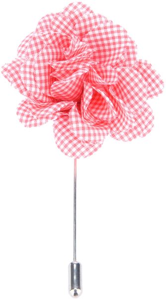 Lanvin Checked Print Flower Brooch - Lyst