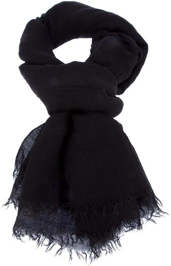 Rick Owens Fringed Creased Scarf - Lyst
