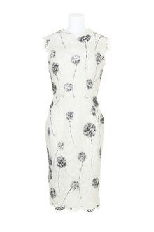 Valentino Pencil Dress in Viscose Lace with A Botanical Pattern - Lyst