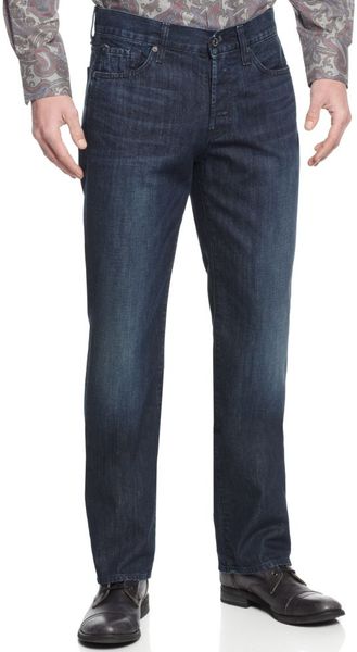 7 For All Mankind The Straight Dark Wash Denim - Lyst