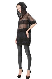 Horace Hooded Chiffon and Loose Knit Sweater - Lyst