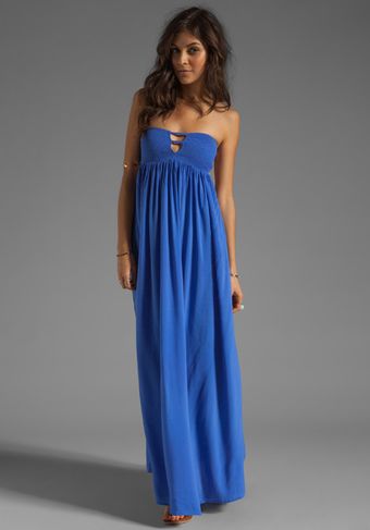 Indah Flamingo Smocked Bandeau Maxi Dress in Violet - Lyst