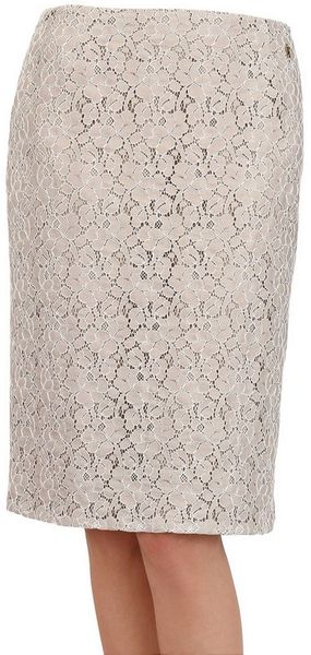 John Galliano Cotton Blend Lace Skirt - Lyst